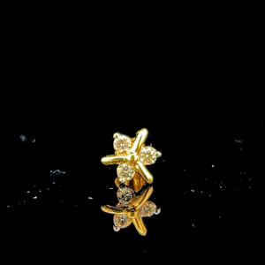 Golden Petal Kiss Pure Gold Nose Pin